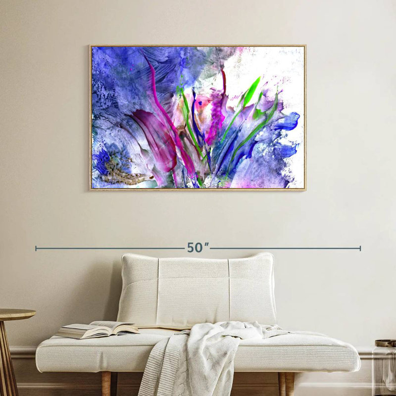 Fleur Syd, Cadre flottant en bois naturel, 40 po x 27 po