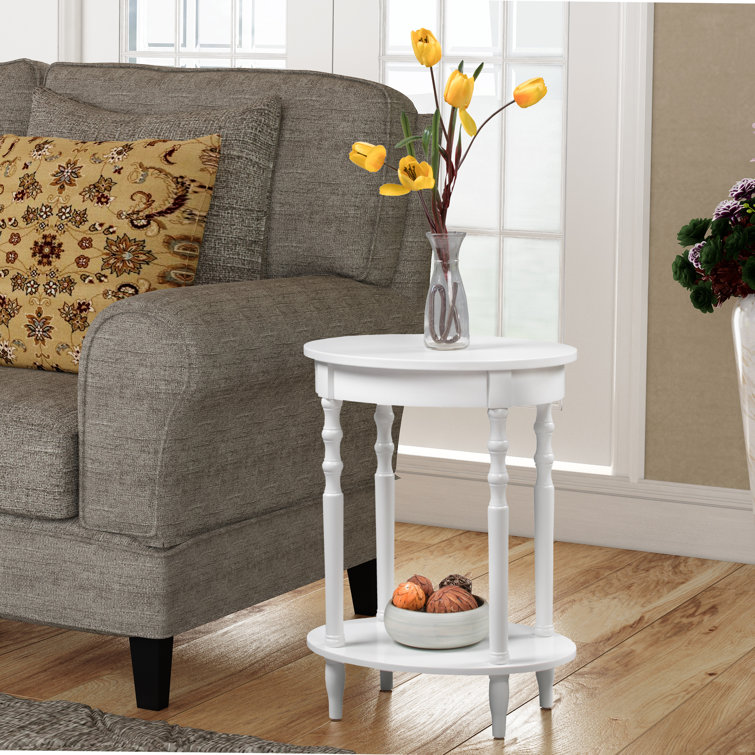 Moravian Oval End Table with Shelf
