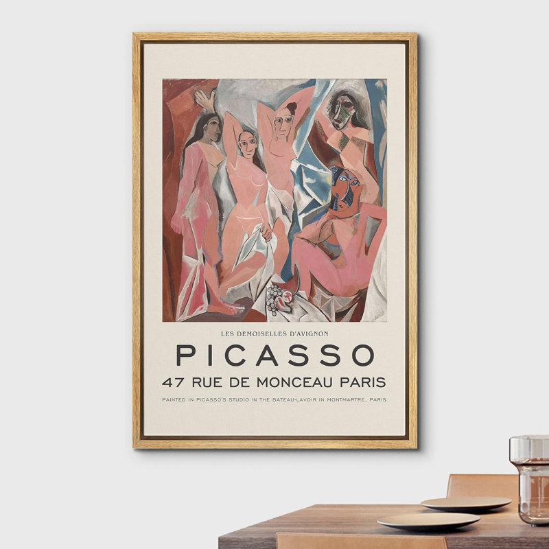 "Les demoiselles d'Avignon" par Pablo Picasso, reproduction d'art sur toile, H 24 po x l 16 po x P 1,5 po, Naturel