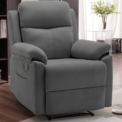 Fauteuil inclinable manuel, petits fauteuils inclinables pour les petits espaces, fauteuil inclinable rembourré en tissu doux avec poche latérale
