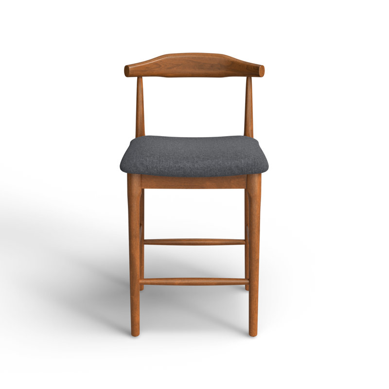 Hank Counter/Bar Stool, Walnut, Dark Gray, Counter Stool (25.67" Seat Height)