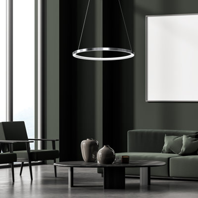 Rotonda 1 - Light Silver LED Geometric Pendant