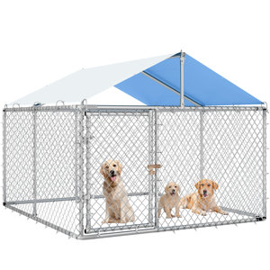 Metal Yard Kennel With Pet Door