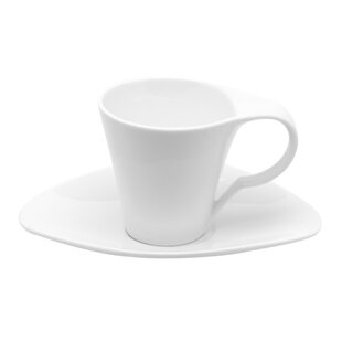 Lav Glass Coffee Cups Saucers Set 12-Piece - 3.25oz Espresso Cups with Handle - Small Glass Cups for Coffee - Clear Coffee Mug Cappuccino Cups Set - C