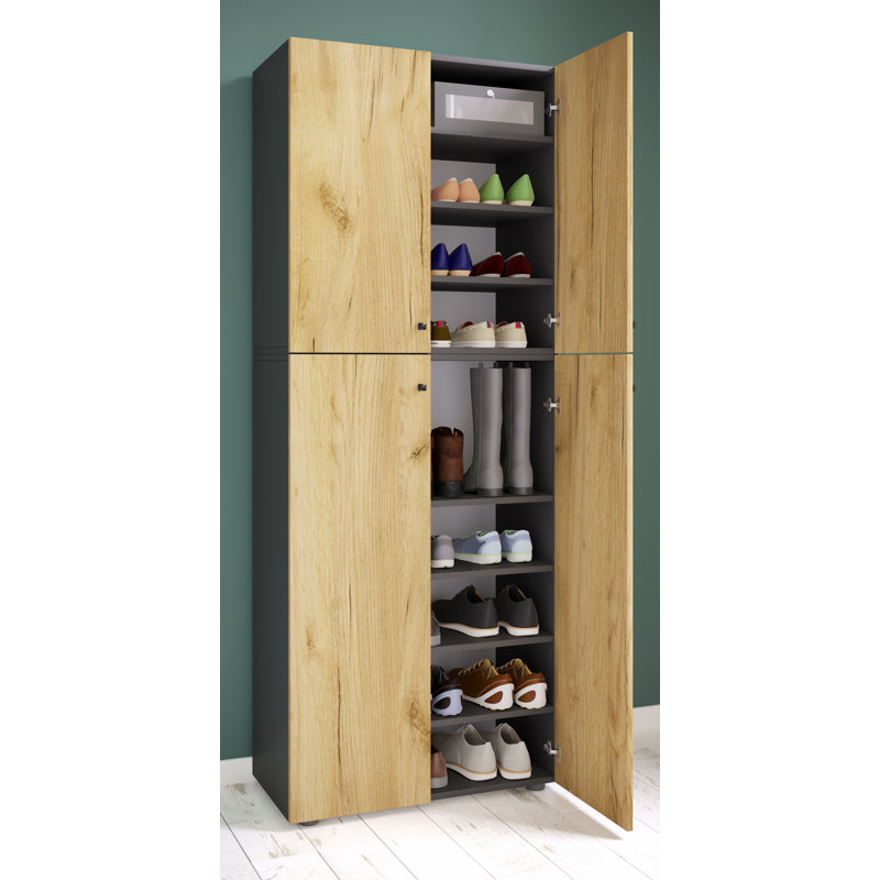 18 Pair Shoe Rack, Anthracite/Brown