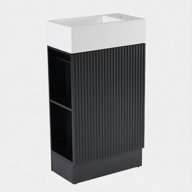 Ensemble de meuble-lavabo simple 18,6 po Keiler, Noir, noir, noir, noir