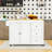 Rolling Kitchen Island Cart with Extendable Table, 3 Drawers, Storage Cabinet and Power Outlet-785041259