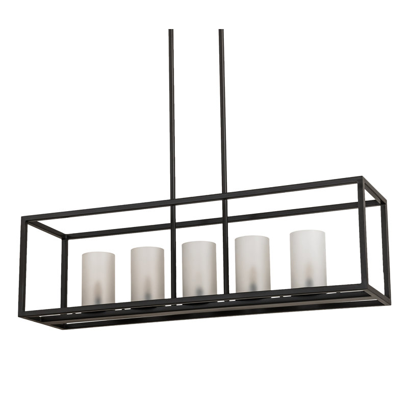 Luminaire suspendu carré / rectangulaire pour îlot de cuisine à 5 lumières Affinity