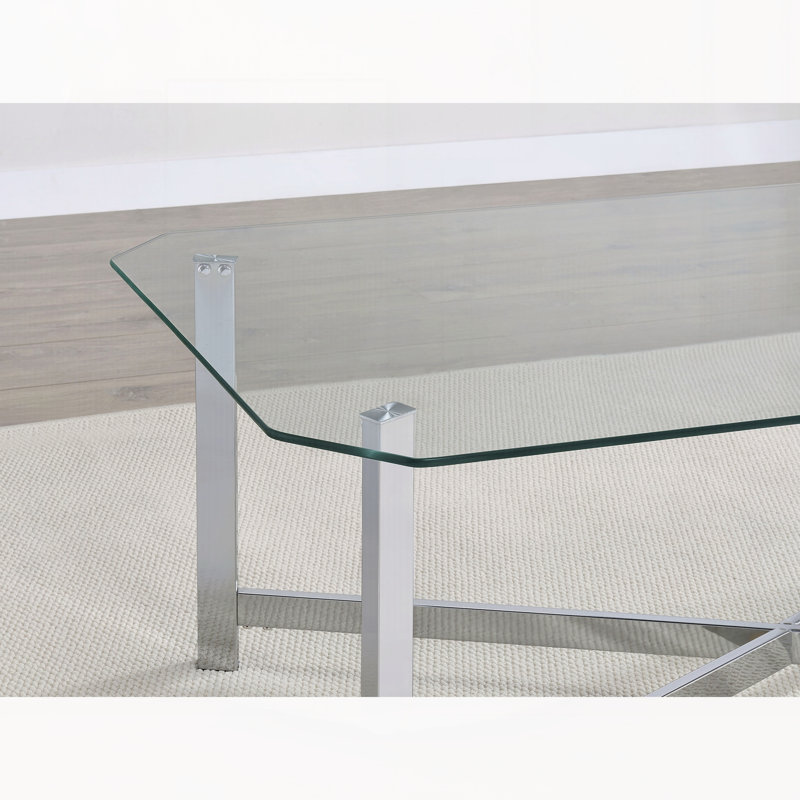 Ensemble de 3 tables basses chromées
