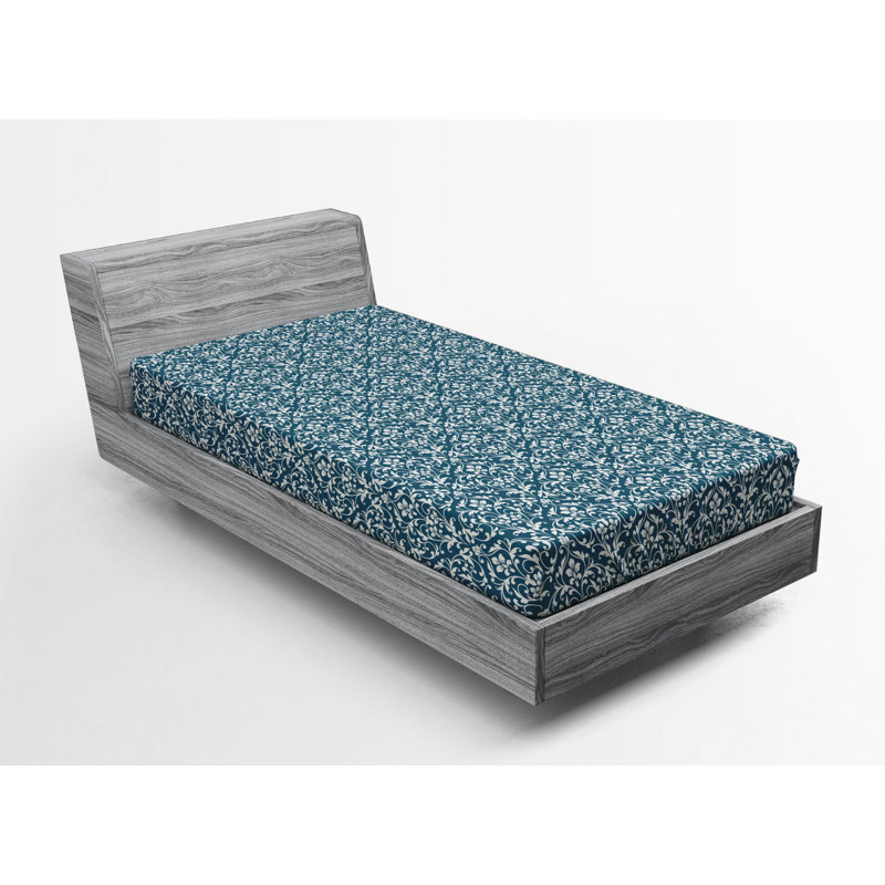 Microfiber Damask Fitted Sheet, Twin Fitted Sheet
