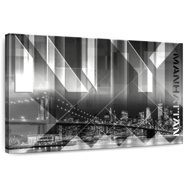 Vue moderne sur le pont de Brooklyn Sireci, H 30 po x l 45 po