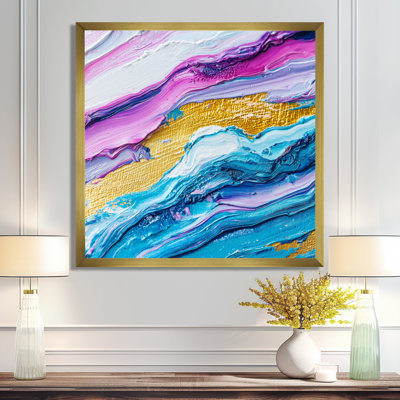 Abstrait vagues lavande de l'inconnu - Art mural abstrait grand