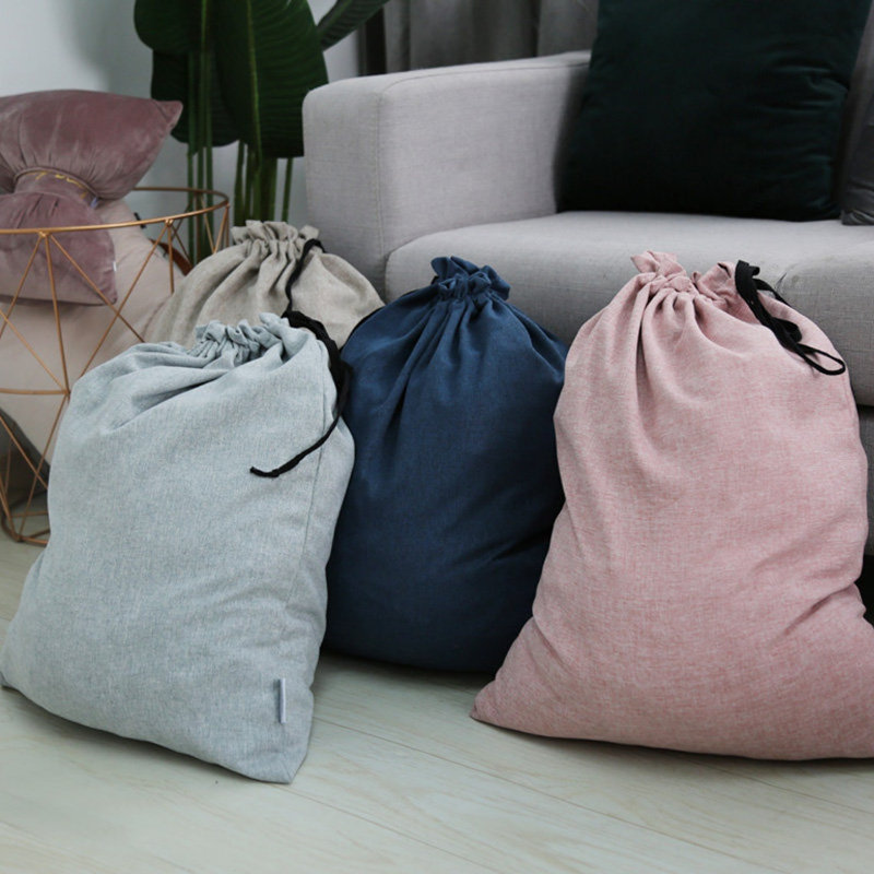 Portokalle Linen Blend Wash Bag, Dark Grey