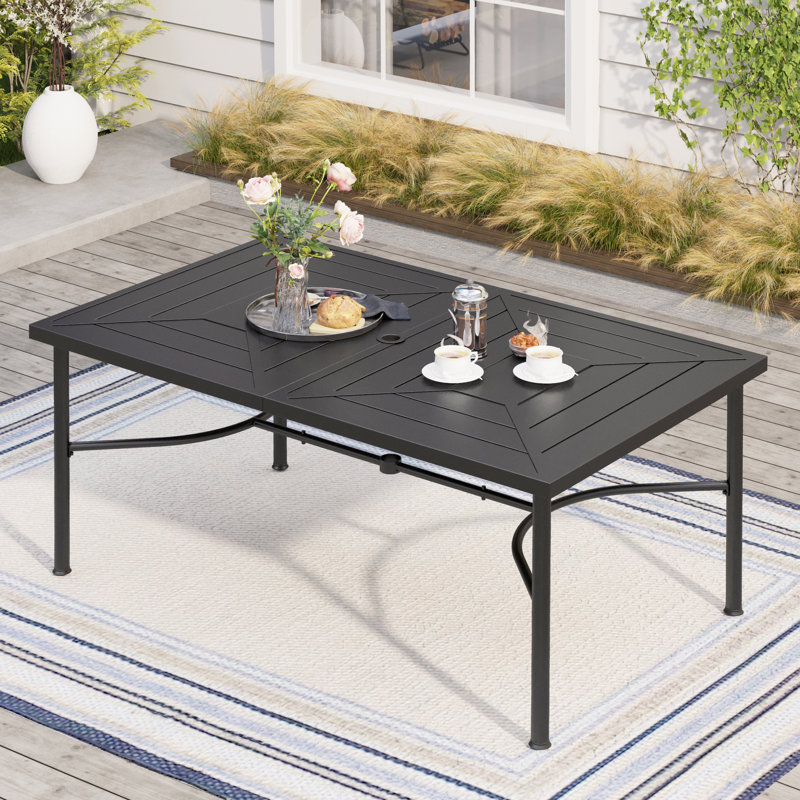 Alyah Rectangular Metal Dining Table
