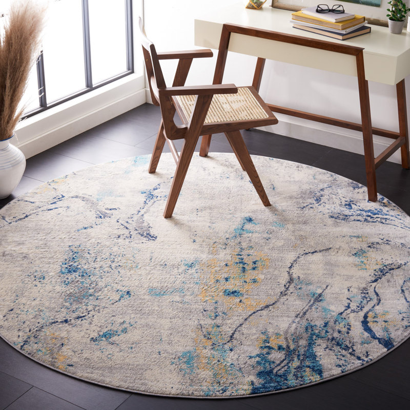 Jasper 100 Performance Abstract Rug, Round 6'7"