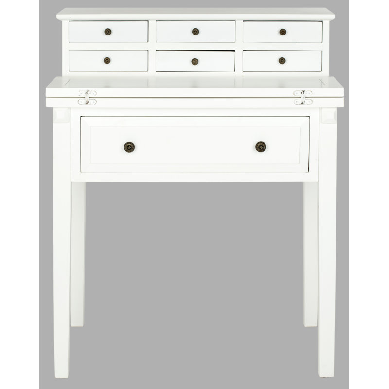 Bader Solid Wood Writing Desk, White