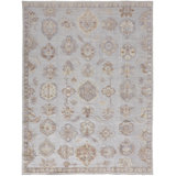 Ouimet Floral Hand Knotted Vapor Gray Area Rug