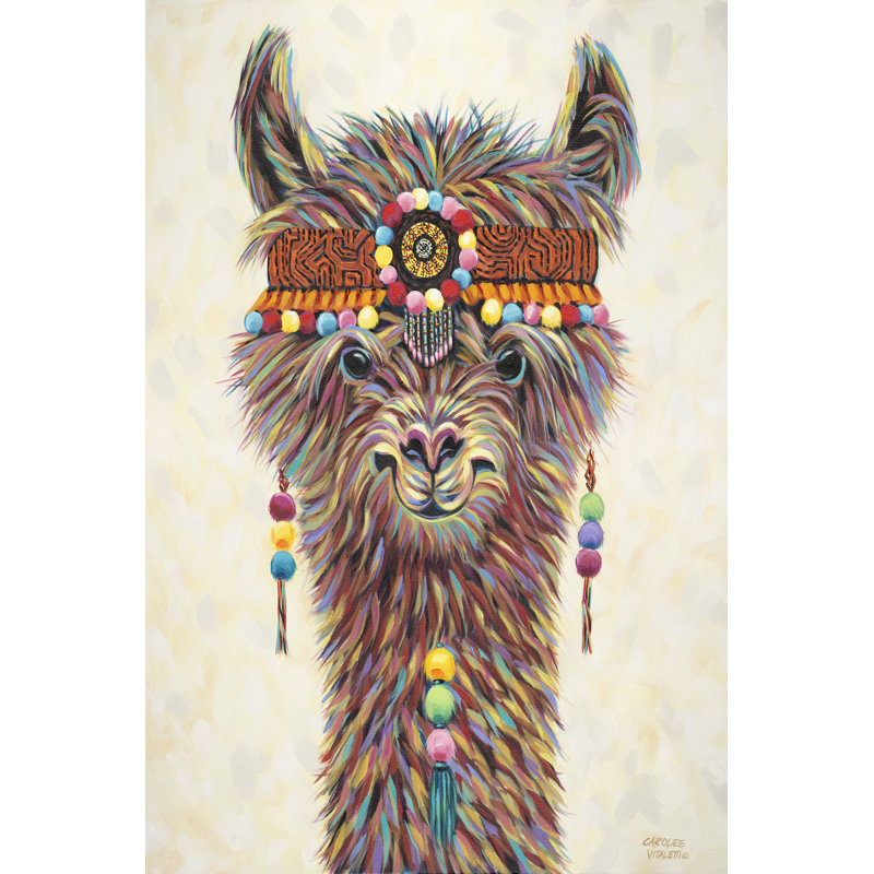 Hippie Llama II by Carolee Vitaletti - Wrapped Canvas Print, 122cm H x 81cm W x 3.8cm D