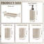Ensemble d'accessoires de salle de bain 6 pièces, ensemble de meuble-lavabo beige avec distributeur de savon, porte-brosse à dents, plateau, gobelet et pots d'apothicaire