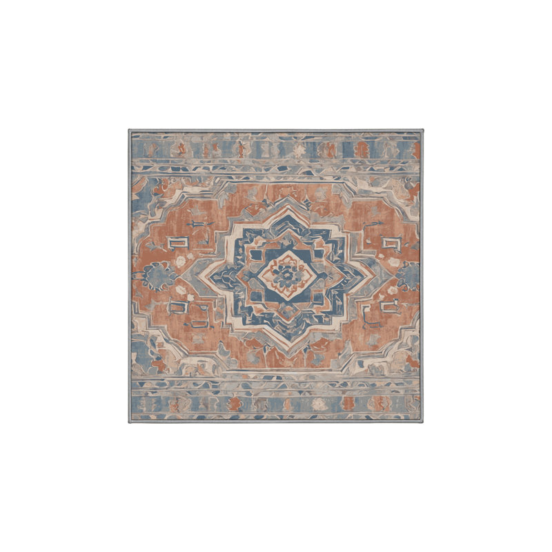 Tapis gris soyeux et moelleux, Carré 5 pi