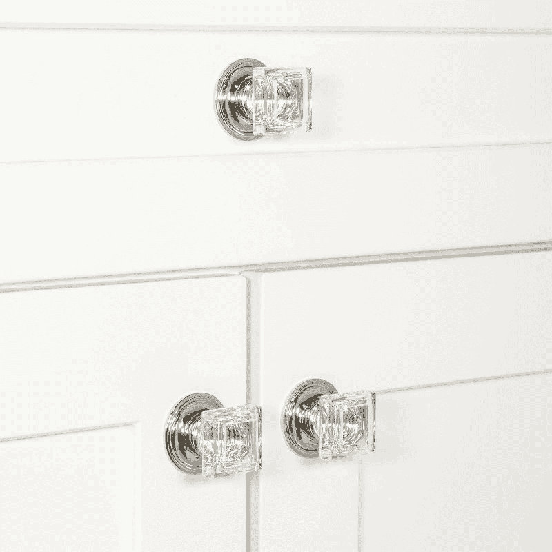 Carré Square Knob, Polished Nickel