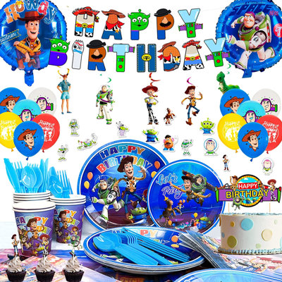 Ensemble de décorations de fête d'anniversaire pour enfants Toy Story, 167 pièces