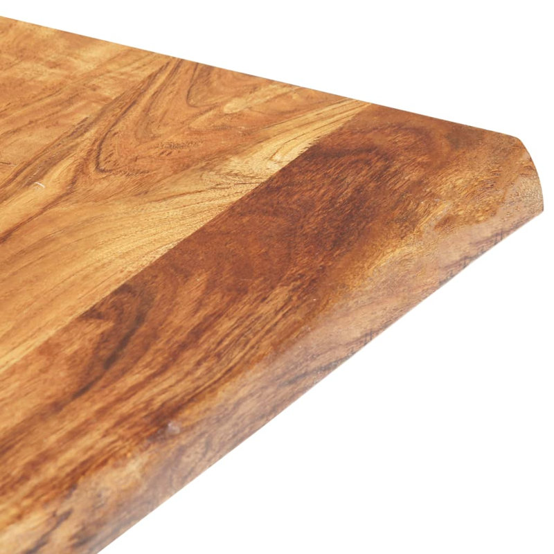 Coffee Table End Table Sofa Table with Live Edges Solid Acacia Wood, Natural