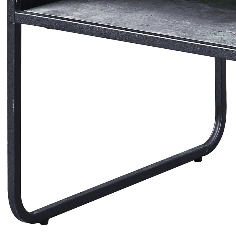 Table basse à 1 tablette en béton gris et noir