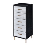 Myles Contemporary Rectangular 4-Drawer Jewelry Armoire with Metal Legs