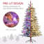 Arbre de Noël artificiel pin de montagne enneigé 6,5 pi avec 400 lumières DEL, 990 branches, arbre de Noël articulé-1792557602