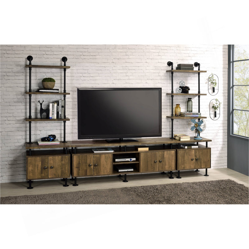 Meuble télé 2 tablettes Rustic Oak