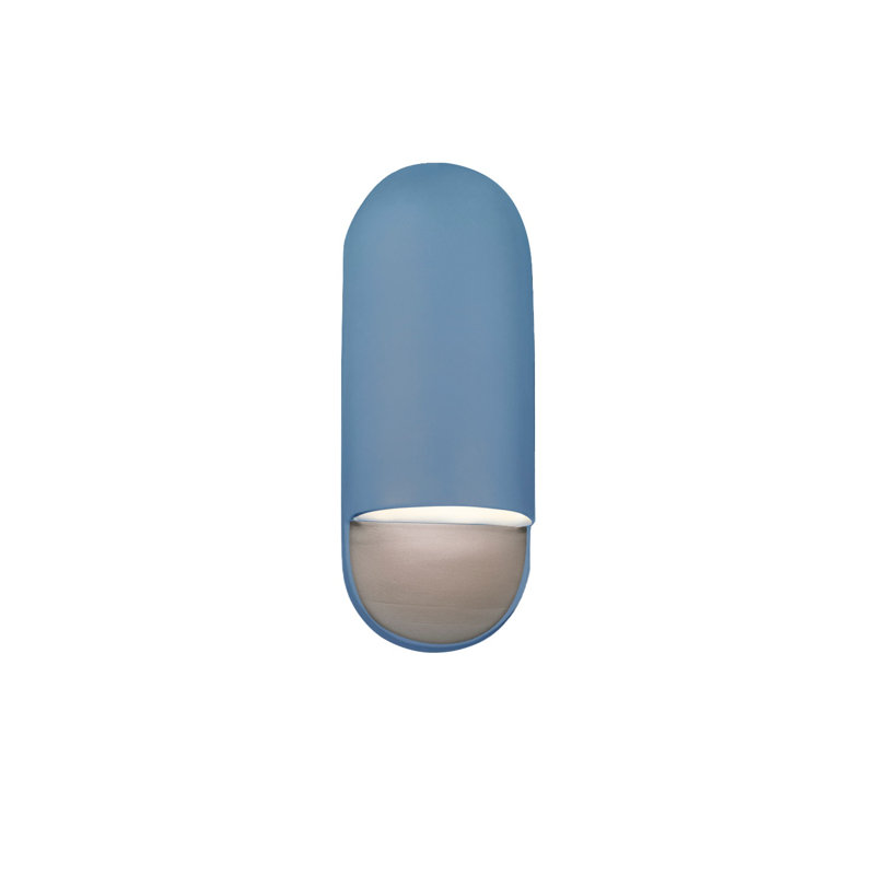 Plafonnier encastré d'extérieur câblé Bharath, Bleu ciel, H 14 po x l 5 po x P 4 po