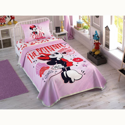 Ensemble de housse de couette 100% coton rose / rouge / noir 3 pièces