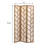Walnut And Linen Foldable 3-Panel Screen