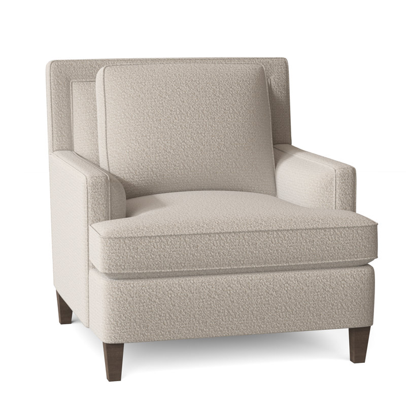 Addison 35" W Down Cushion Armchair, Aged Gray, Cream Boucle 1146-002