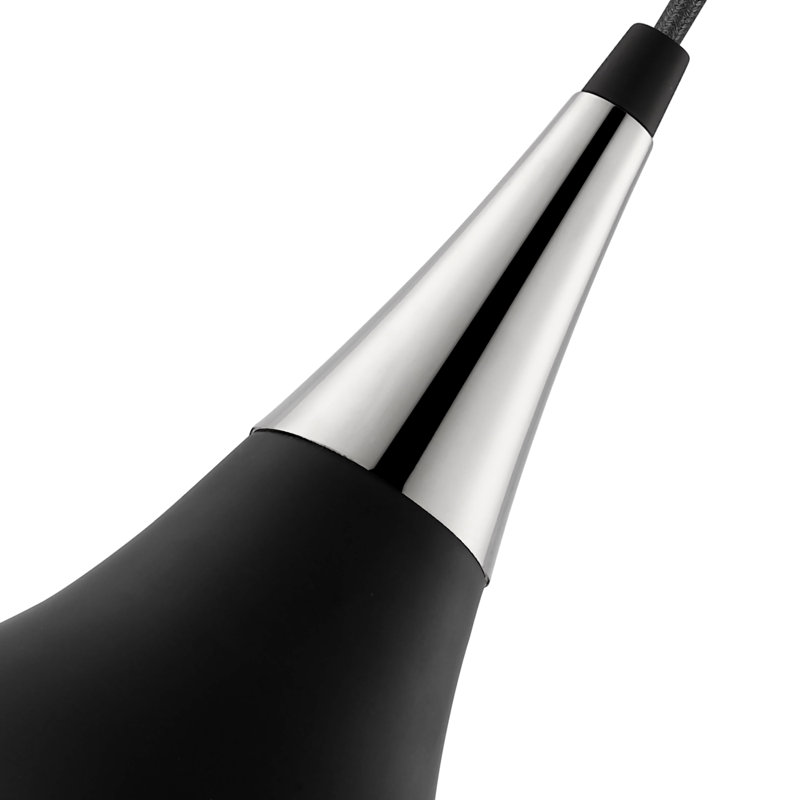 Braylon 1 - Light Single Pendant, Matte Black/Polished Nickel, 16" H x 18" W x 18" D