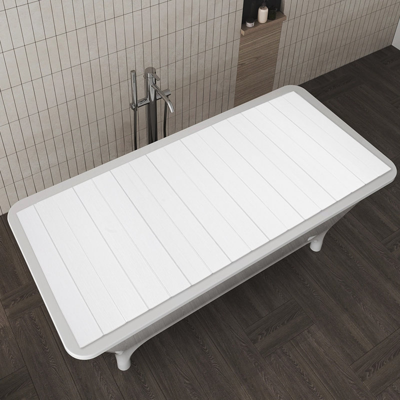 Couvercle de baignoire autoportant Stinec chiffre, Blanc, H 0,26 po x l 70,87 po x P 31,5 po