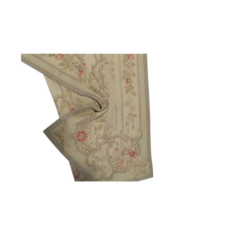 Hand-Knotted High-Quality Rose and Beige Area Rug