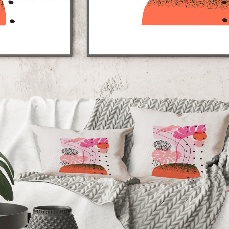Coussin décoratif rétro avec formes tropicales III - imprimé moderne 1