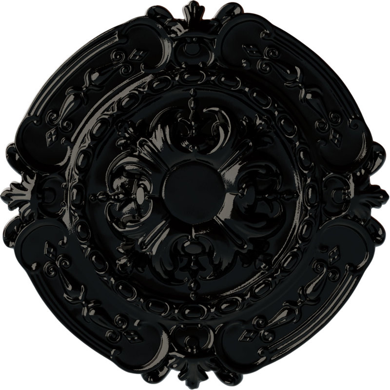 Médaillon de plafond Endurathane Southampton, DE 16 3/8 po x P 1 3/4 po (convient aux auvents jusqu'à 2 3/4 po), Perle noire