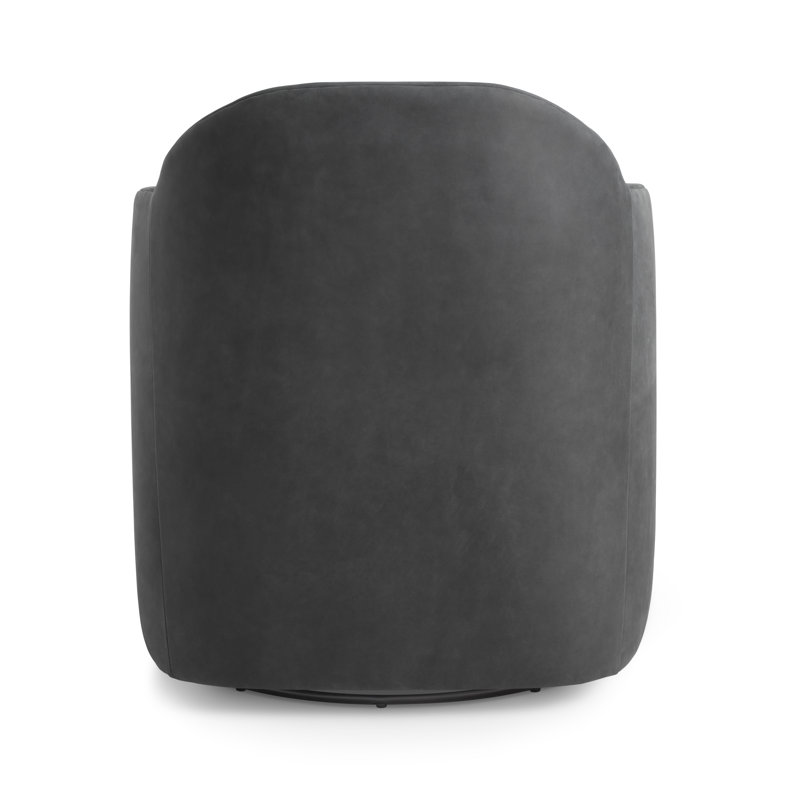 About Face Swivel Club Chair, Ink Genuine Leather