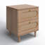  Table de chevet 2 tiroirs en bois massif brun