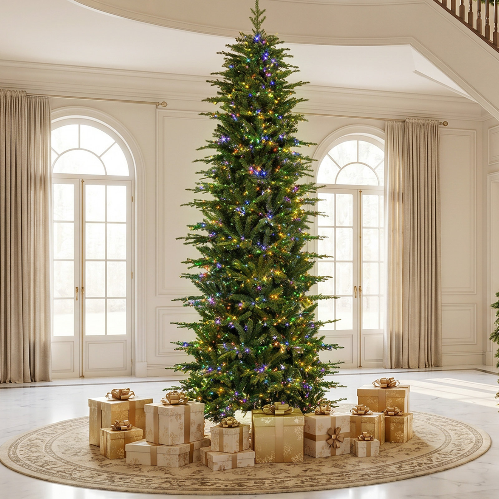 Slim Pre-Lit Fir Christmas Tree, 11' H