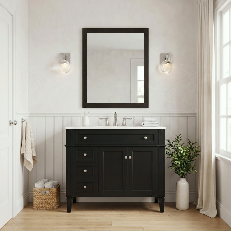 Meuble-lavabo simple 40 po Rivers, Noir