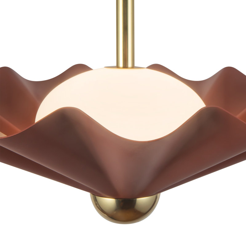 Furrow 16-in Red dimmable LED Pendant, 16-in, Red