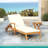 Outdoor Recliner Side Table Set - Comes With 2 Inch Cushion And Adjustable Backrest Chaise Lounge With Wheel & Foldable And Adjustable Acacia Wood Side Table For Poode Porch