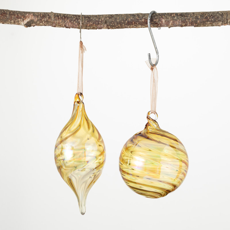 Striped Glass Finial Ornament