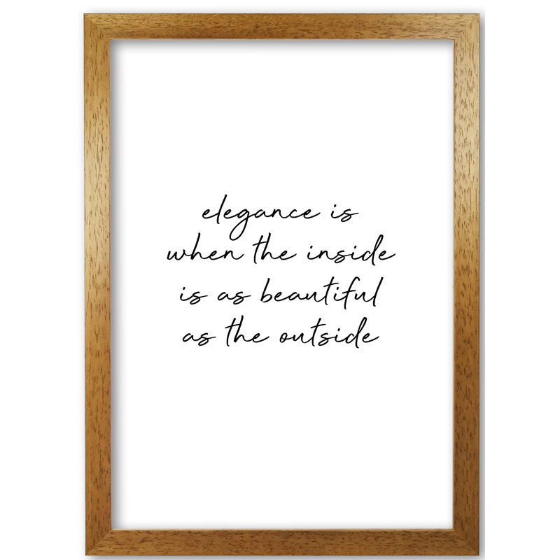 Elegance - Print, Honey Oak Frame, 42 cm H x 30 cm W x 5 cm D