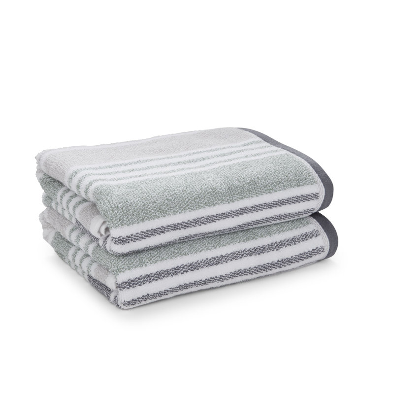 Kelso Stripe Soft & Absorbent Cotton Towels, Green