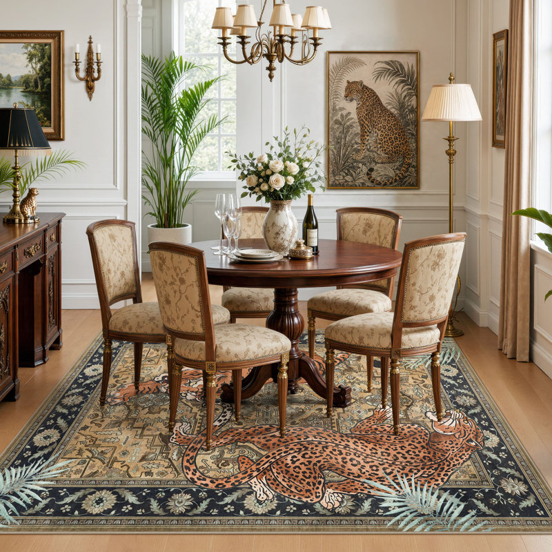 Tapis intérieur doux et antidérapant Boho, Brown, Rectangle 5' x 7'